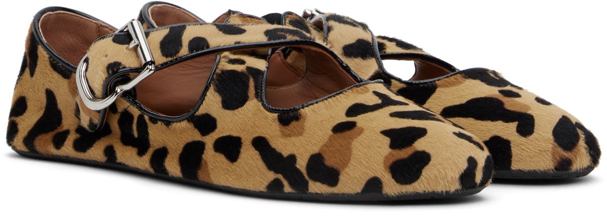 ALAÏA Brown & Black Criss Cross Ballerina Flats