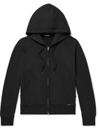 TOM FORD - Garment-Dyed Cotton-Jersey Zip-Up Hoodie - Black