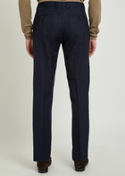 Sunspel Textured Slim-leg Stretch-wool Trousers Navy