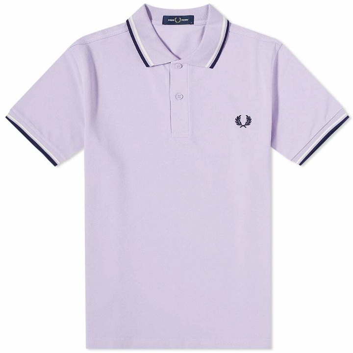 Photo: Fred Perry Authentic Men's Slim Fit Twin Tipped Polo Shirt in Lilac Soul