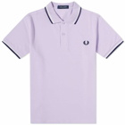 Fred Perry Authentic Men's Slim Fit Twin Tipped Polo Shirt in Lilac Soul