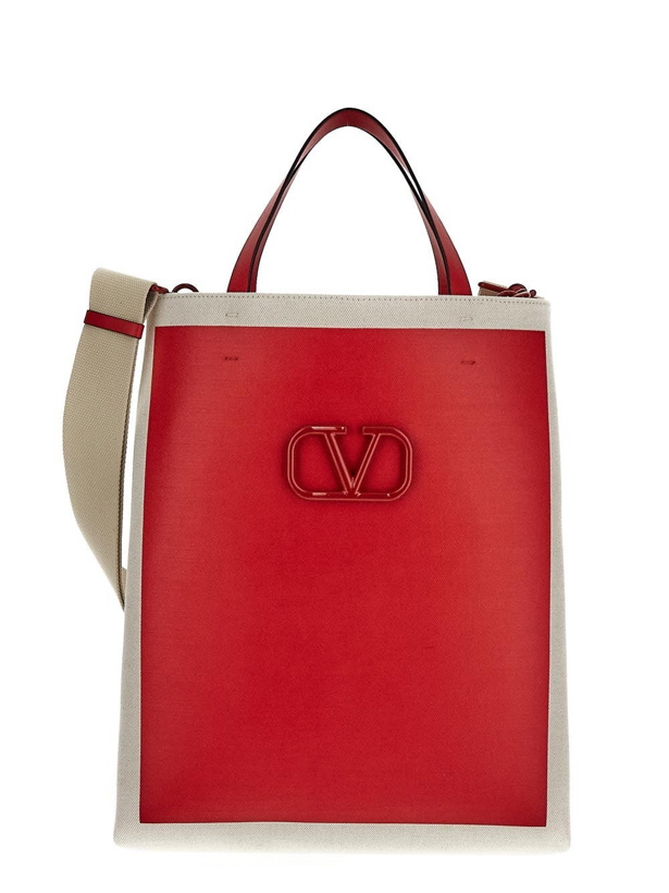 Photo: Valentino Garavani V Logo Signature Canvas Shopping Bag