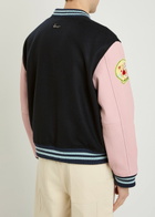 Kenzo Badges Appliquéd Wool Varsity Jacket Navy