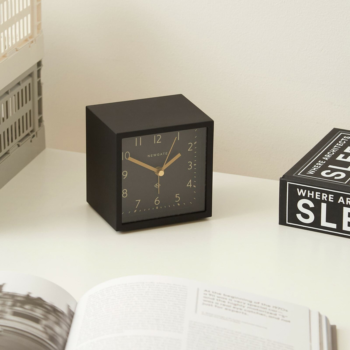 Newgate Clocks Equinox Cubic Alarm Clock in Black 