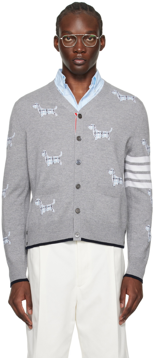 Thom Browne Gray Hector Icon Cardigan Thom Browne