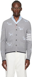 Thom Browne Gray Hector Icon Cardigan