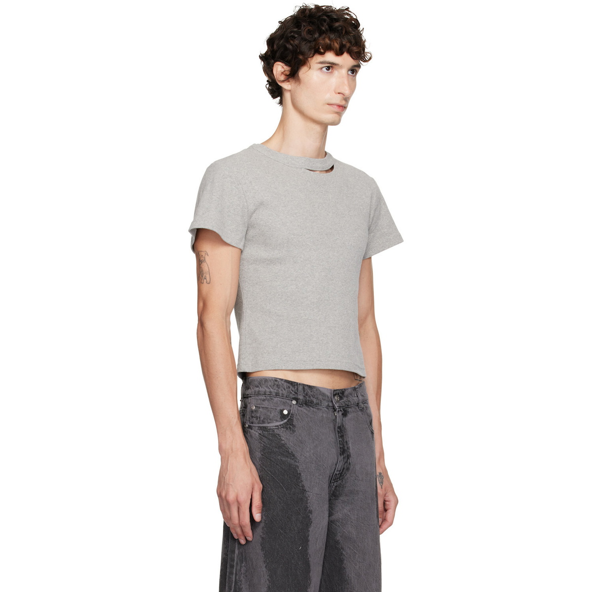 CAMPERLAB Gray Cut-Out T-shirt