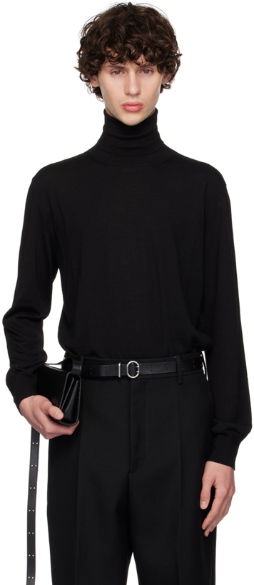 Photo: Jil Sander Black Lightweight High-Neck Turtleneck