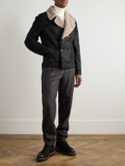 Brunello Cucinelli - Double-Breasted Shearling Biker Jacket - Black