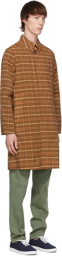 DOPPIAA Orange & Black Check Aabbondio Coat