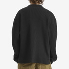FrizmWORKS Men's Oversized Waffle Pocket Long Sleeve T-Shirt in Black