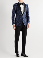 Favourbrook - Botanics Grosgrain-Trimmed Cotton and Silk-Jacquard Tuxedo Jacket - Blue