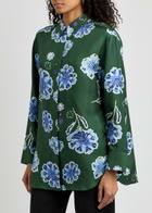 Dorothee Schumacher Floral Garden Printed Silk Blouse Green