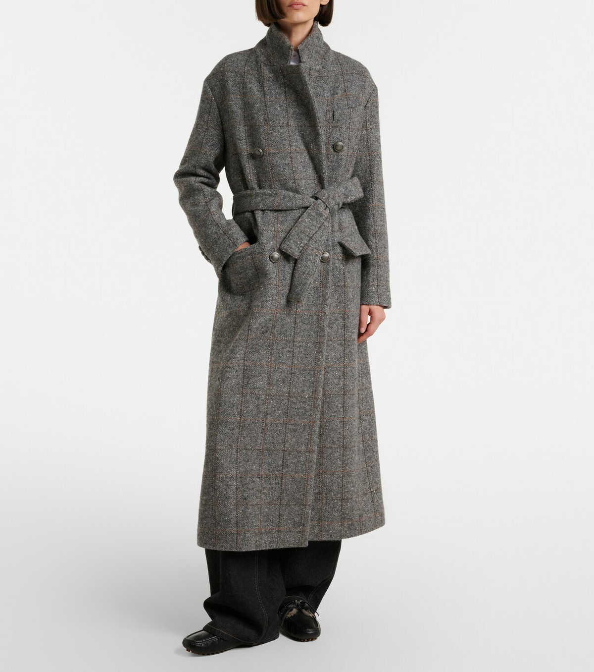 Brunello Cucinelli Double-breasted alpaca-blend coat