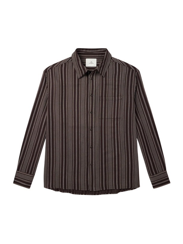 Photo: The Elder Statesman - Striped Wool and Cashmere-Blend Shirt - Brown