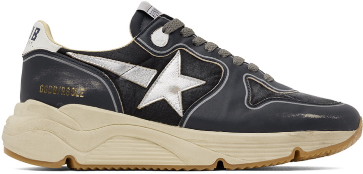 Photo: Golden Goose Navy Running Sole Sneakers