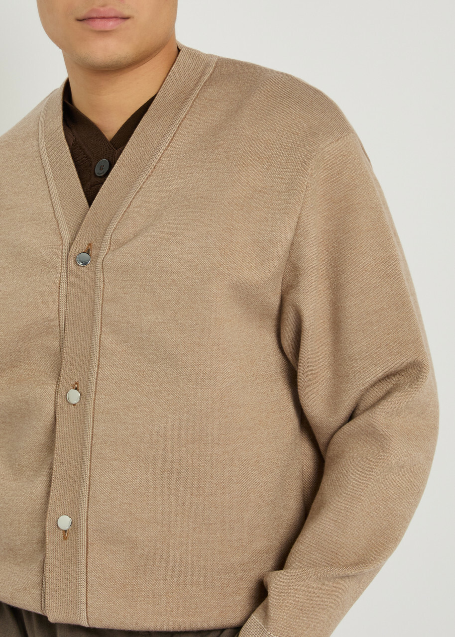 Jacquemus Le Cardigan Doppio Merino Wool-blend Cardigan Beige