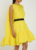Roksanda Elia Draped Cloqué Mini Dress Yellow
