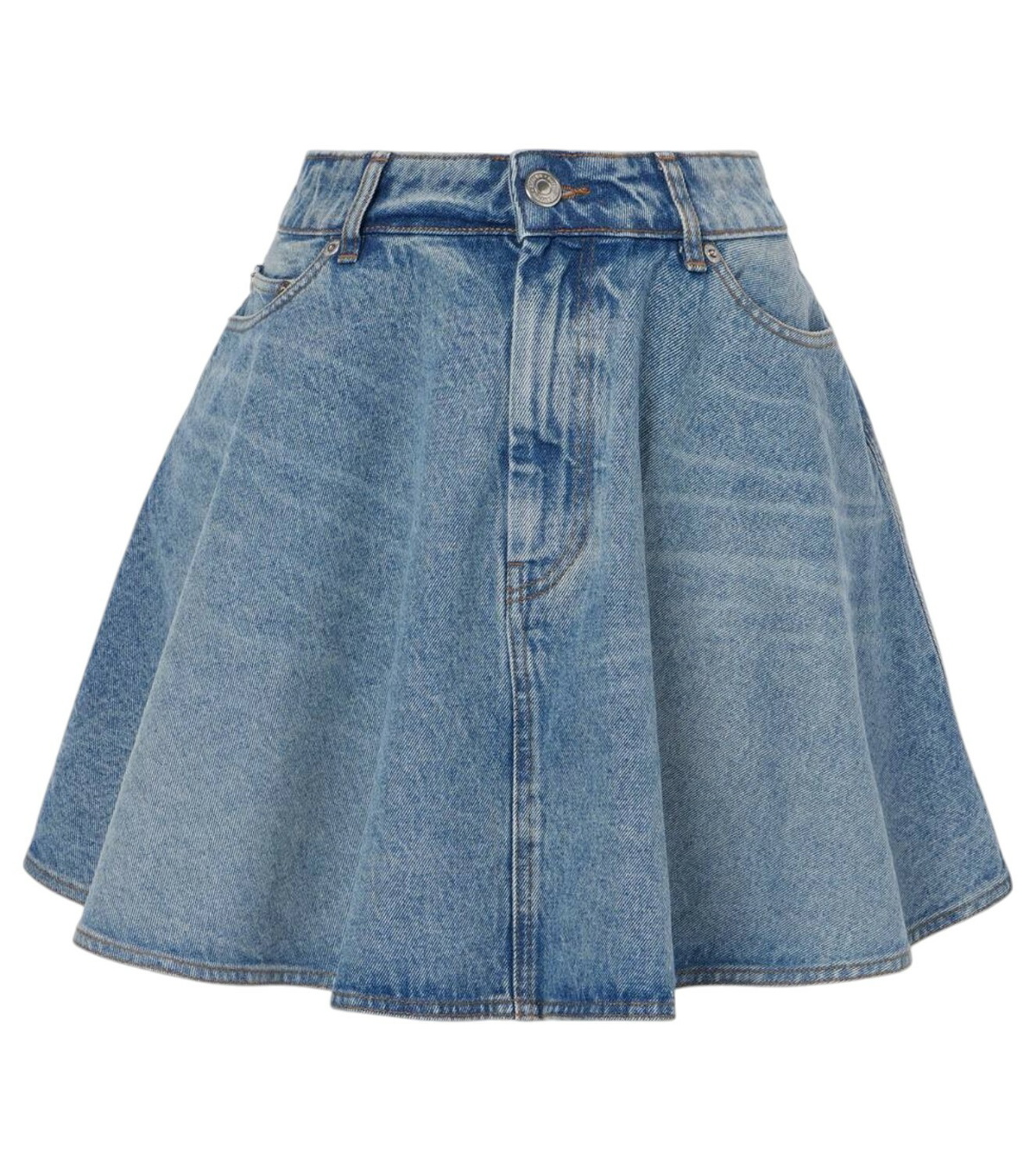 AMI PARIS Pleated Cotton Mini Skirt AMI