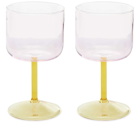 HAY Tint Wineglass - Set Of 2 in Pink/Yellow