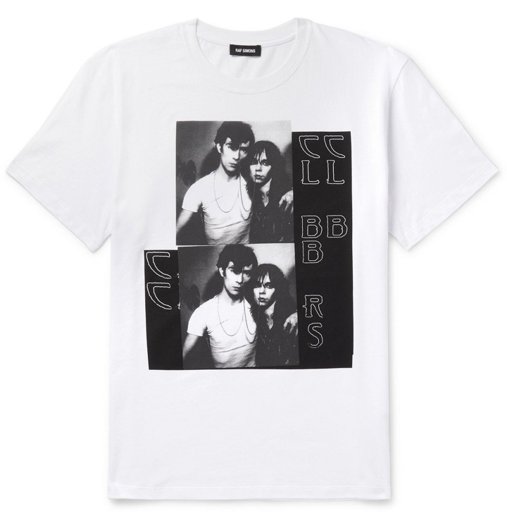 Photo: Raf Simons - Slim-Fit Printed Cotton-Jersey T-Shirt - Men - White