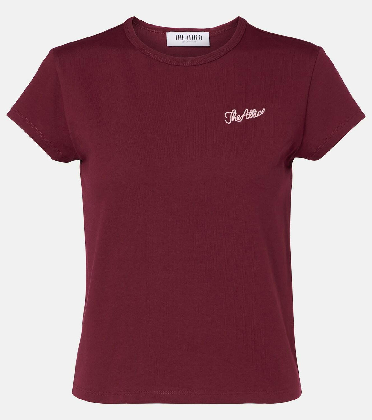 The Attico Logo cropped cotton jersey T-shirt
