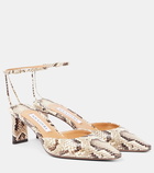 Aquazzura Blade 65 snake-print leather pumps