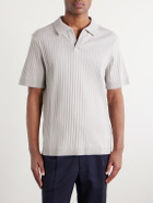 Mr P. - Knitted Cotton Polo Shirt - Gray