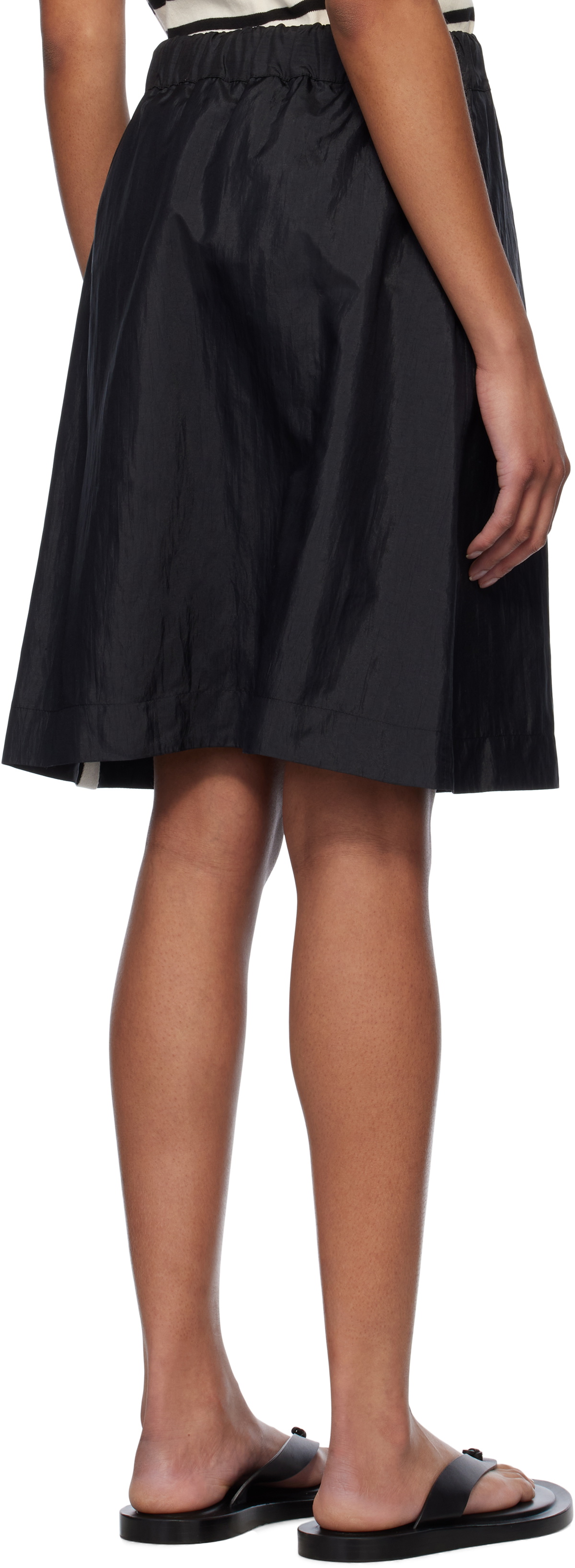 Jil Sander Black Belted Midi Skirt