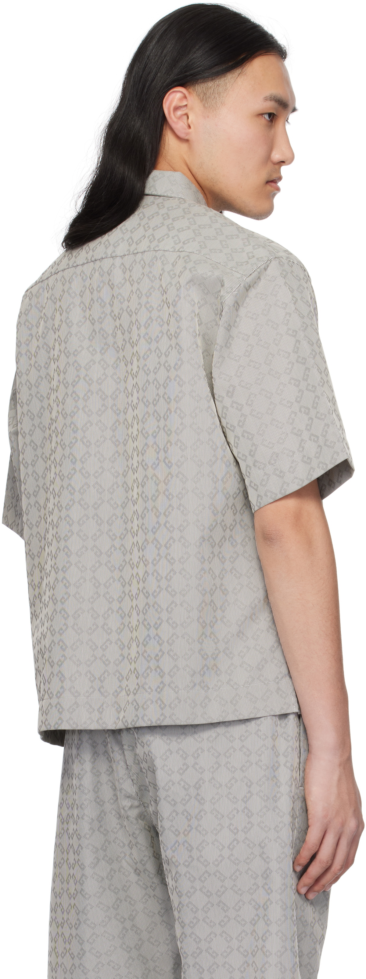 Givenchy Gray Monogram 72 Jacquard Zipped Shirt Givenchy