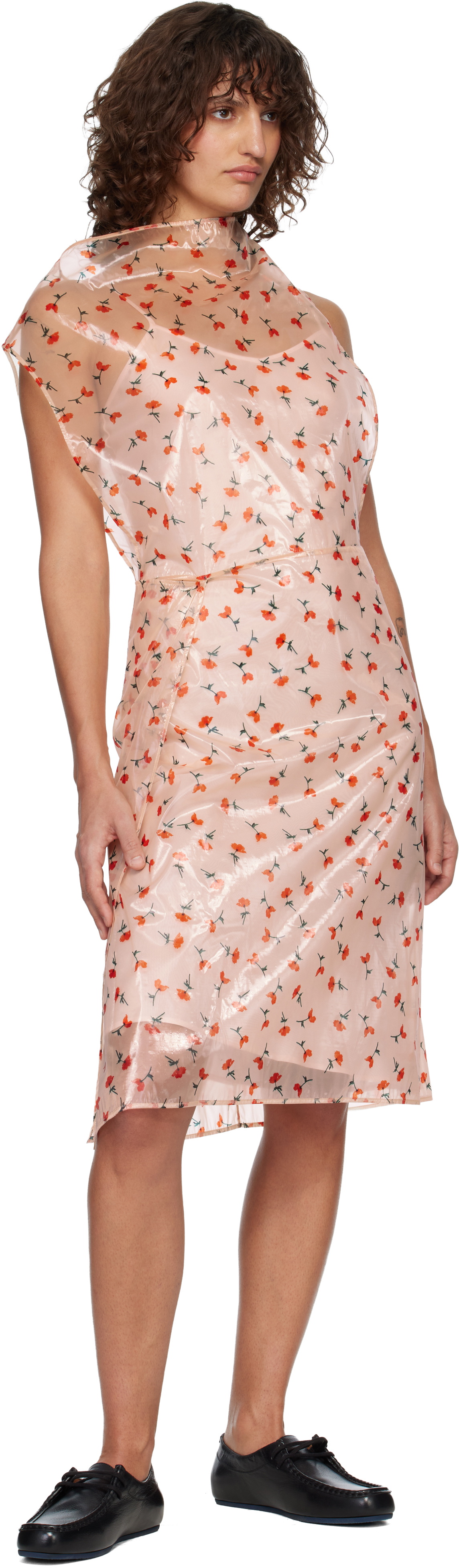Jil Sander Pink Floral Lined Midi Dress