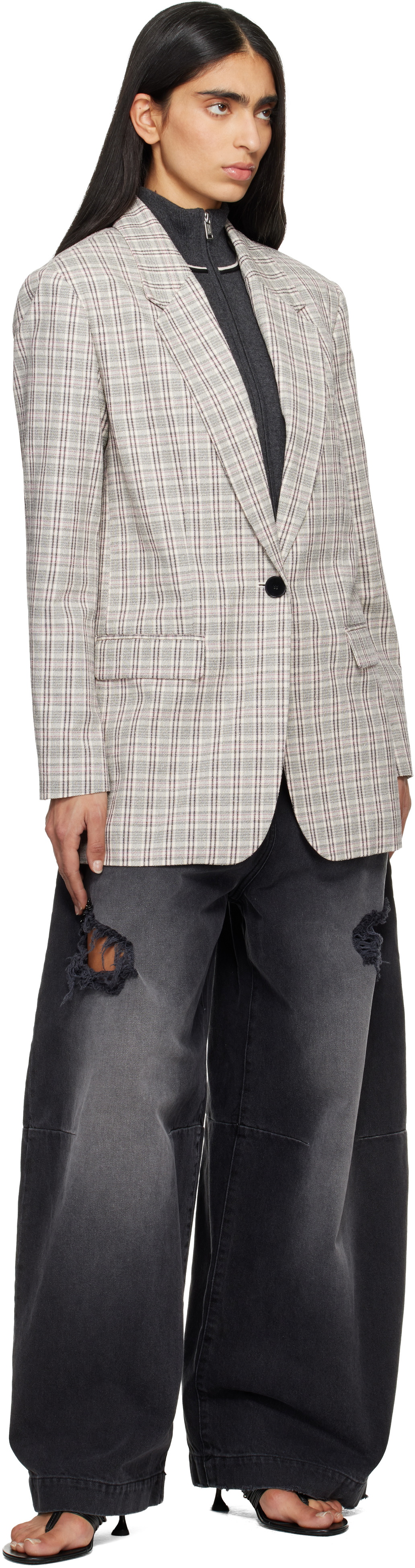 Isabel Marant Etoile Off White & Pink Selda Blazer