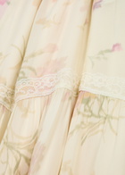 Loveshackfancy Roupell Floral-print Chiffon Maxi Dress Pink