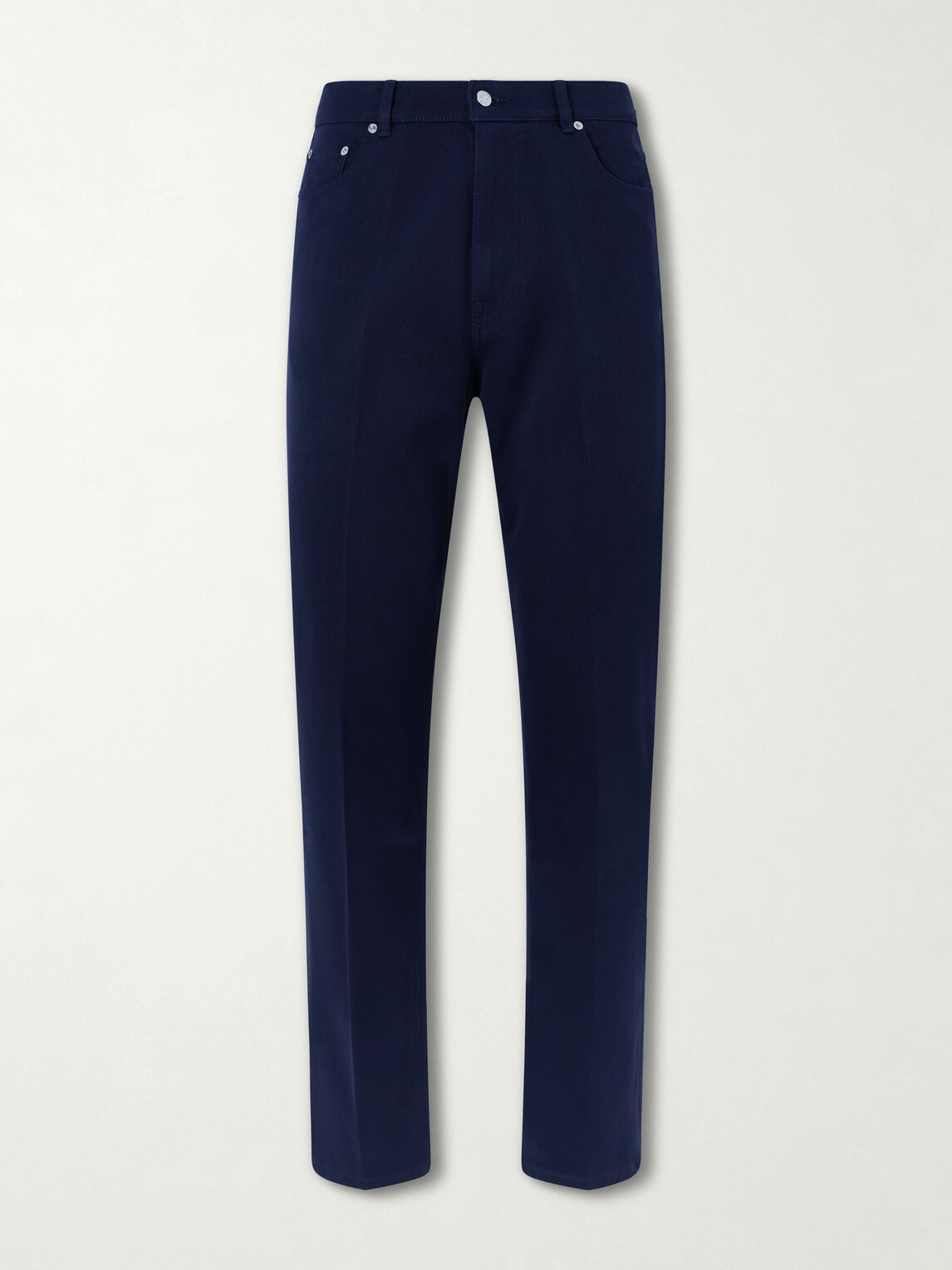 Dunhill - Tapered Cotton-Blend Twill Trousers - Blue