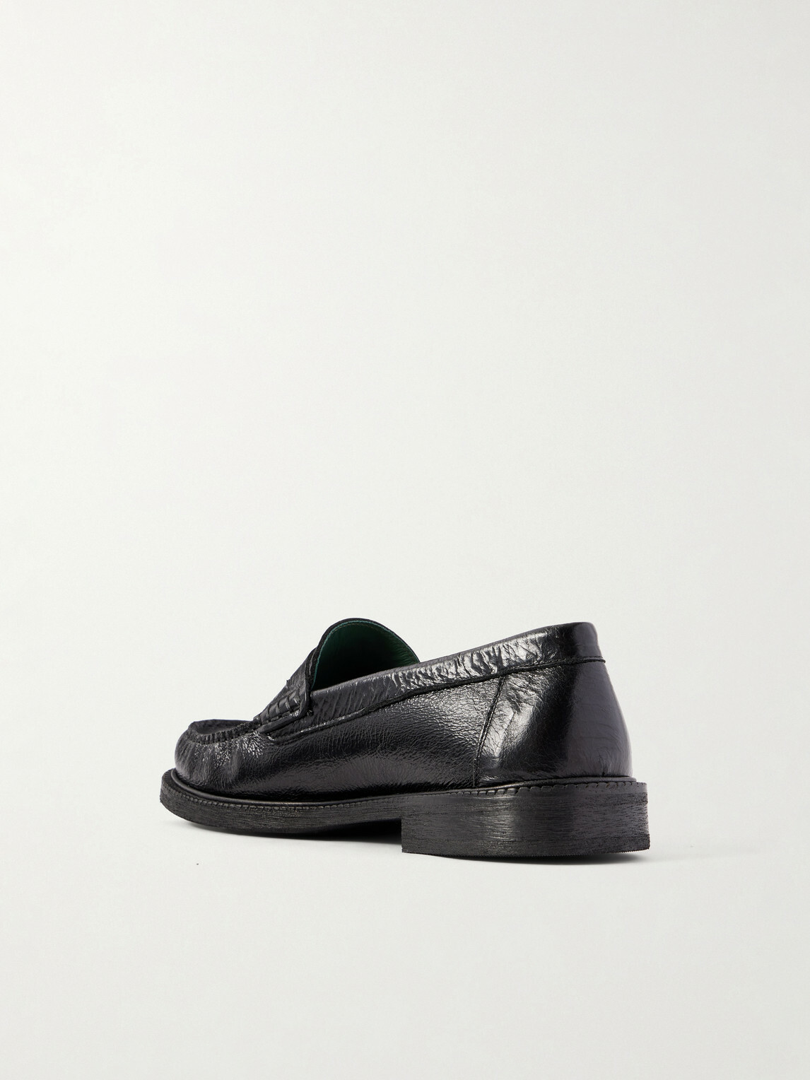 VINNY's - Yardee Tumbled Leather Loafers - Black