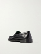 VINNY's - Yardee Tumbled Leather Loafers - Black