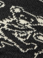 Schott - Grateful Dead Shawl-Collar Intarsia Wool-Blend Cardigan - Black