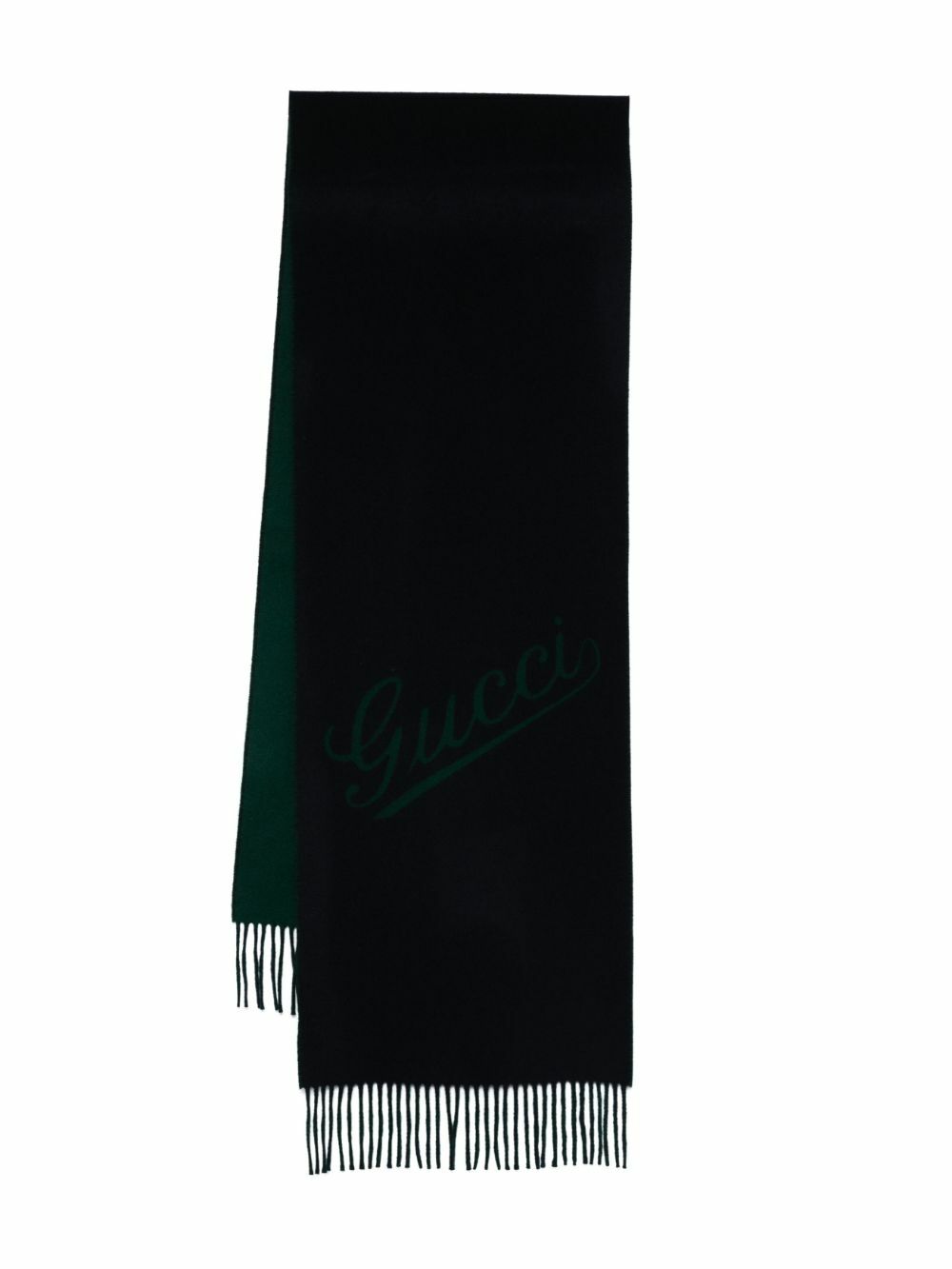 Gucci - Reversible Logo-Print Wool Scarf - Navy Gucci