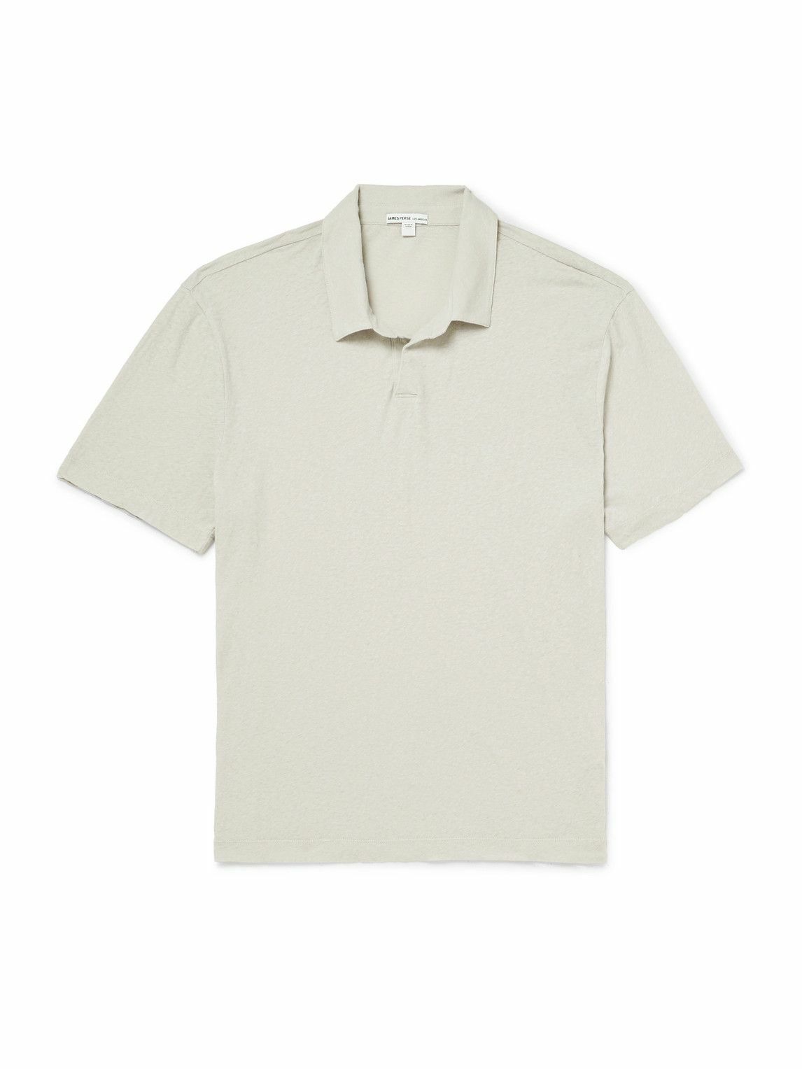 James Perse - Open-Collar Cotton-Jersey Polo Shirt - Gray