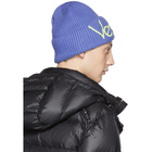 Versace Blue Wool Logo Beanie