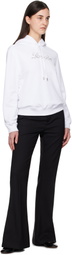Lanvin White 'Lanvin' Bead Embroidered Hoodie