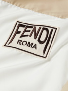 Fendi - Reversible Monogram Logo-Jacquard Two-Tone Shell and Mesh Jacket - White