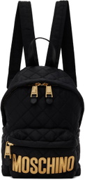 Moschino Black Quilted Backpack