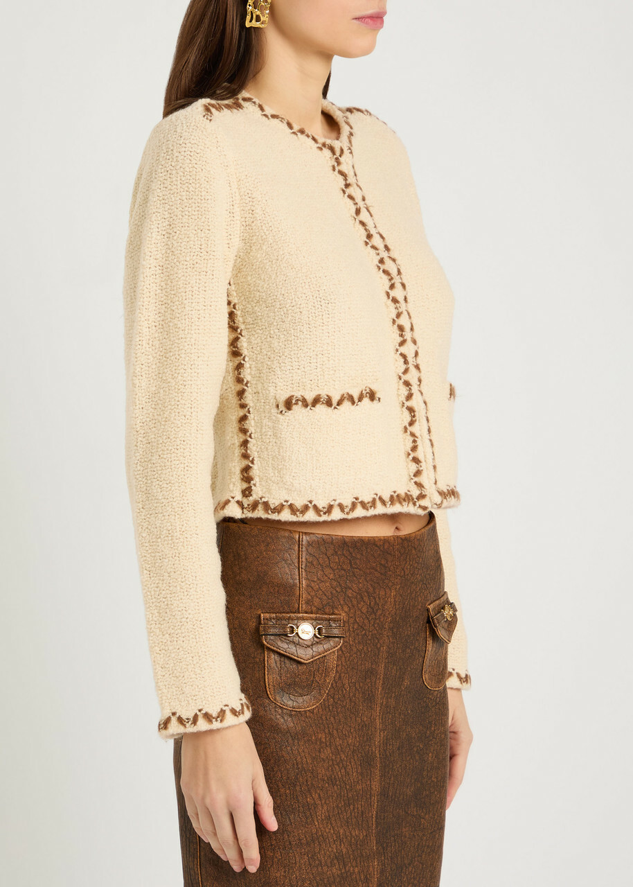 Isabel Marant étoile Rochelle Embroidered Wool-blend Cardigan Ecru