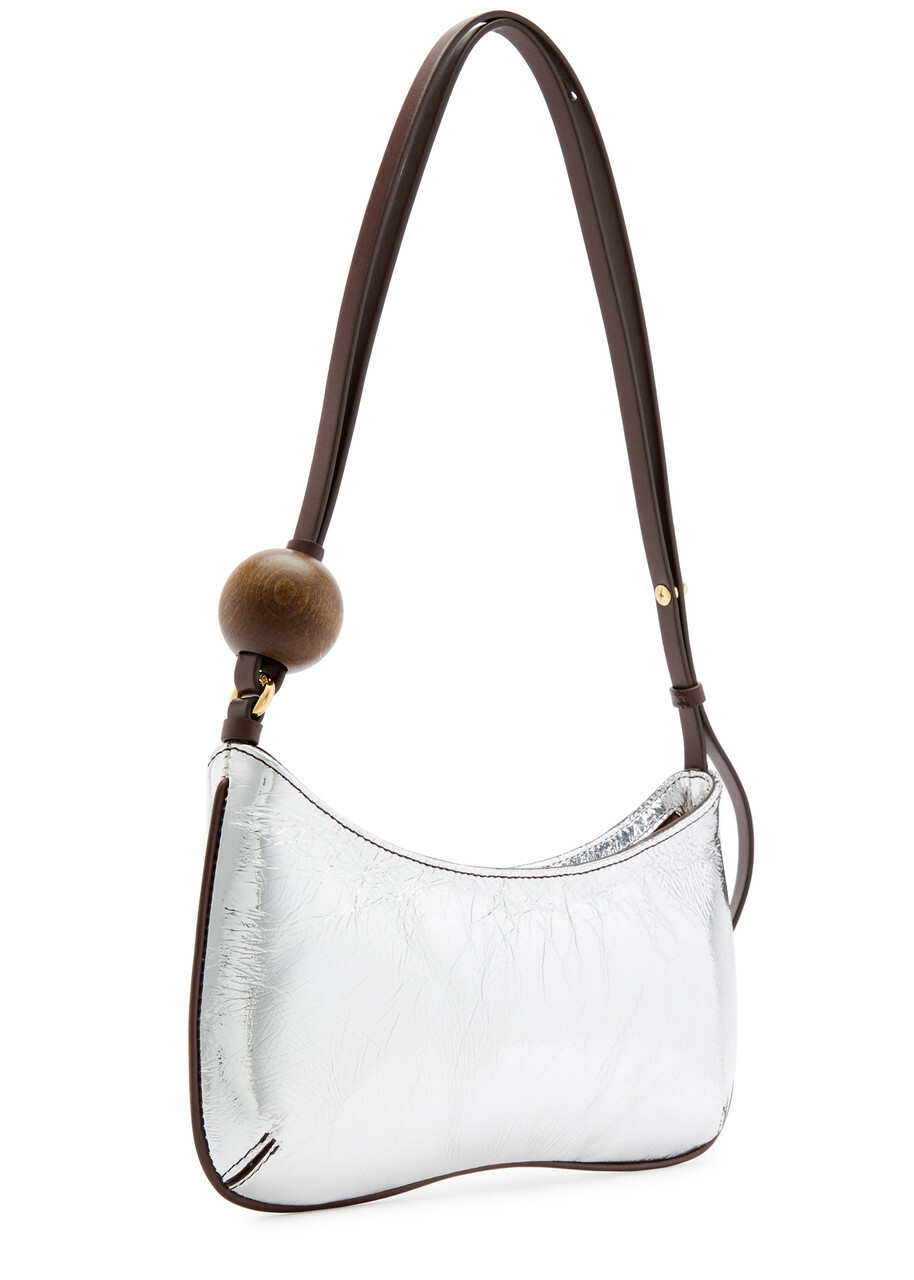 Jacquemus Le Bisou Perle Metallic Leather Shoulder bag