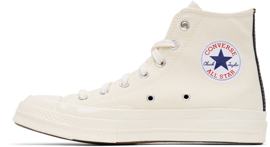 COMME des GARÇONS PLAY Off-White Converse Edition Half Heart Chuck 70 High Sneakers