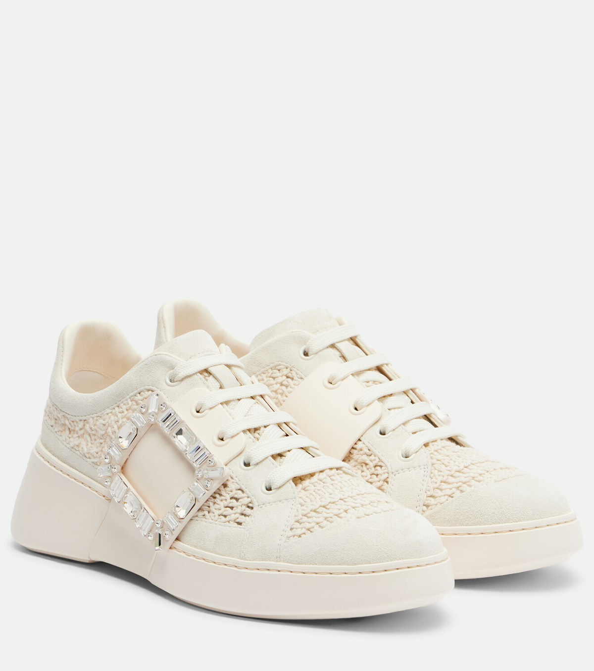 Roger Vivier Viv Skate suede-trimmed platform sneakers