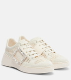 Roger Vivier Viv Skate suede-trimmed platform sneakers
