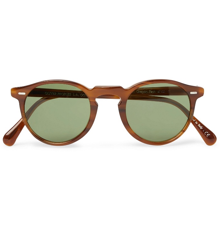 Photo: Oliver Peoples - Gregory Peck Round-Frame Tortoiseshell Acetate Sunglasses - Brown