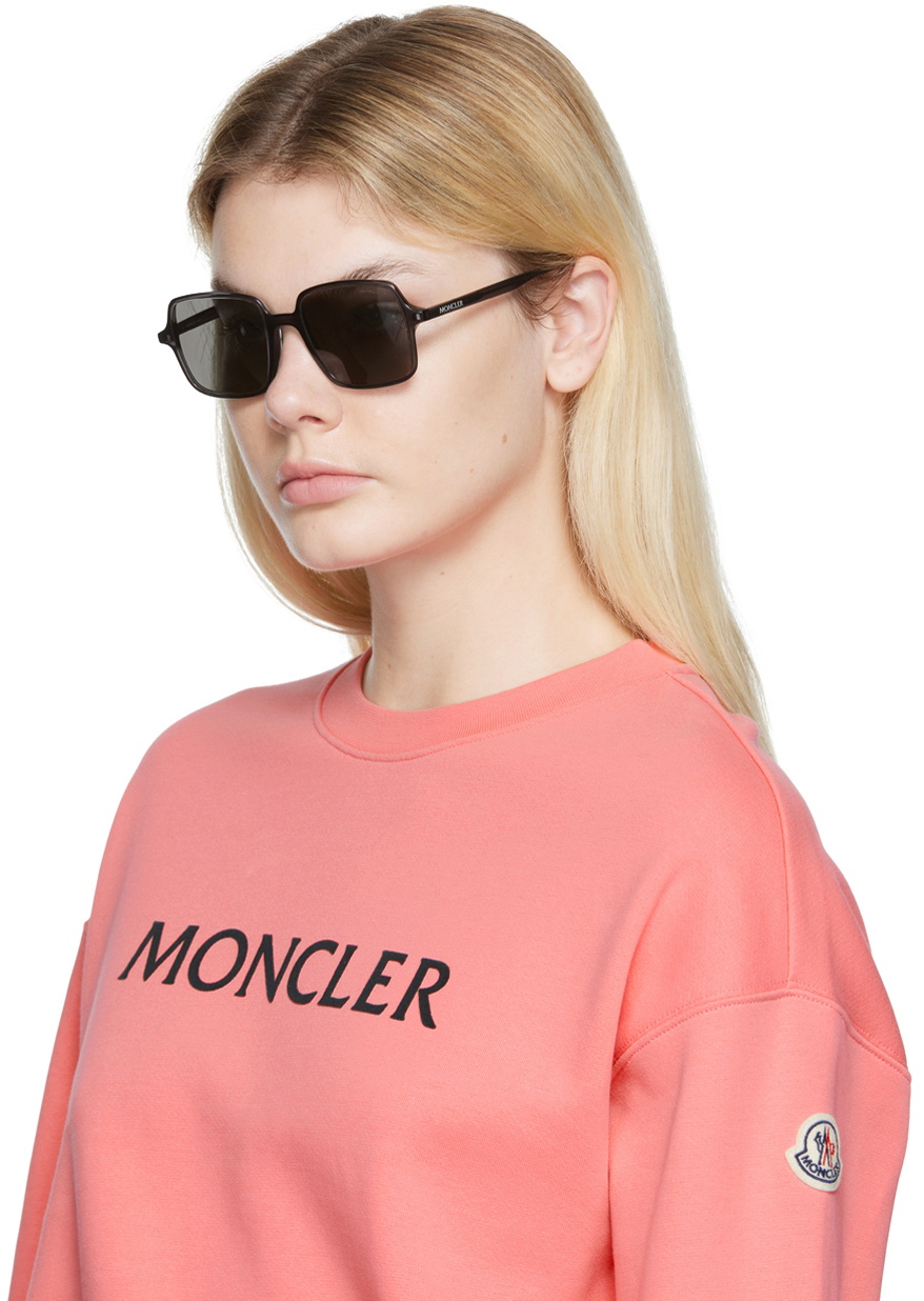 サングラス MONCLER Woman Sunglasses Black ML0243 01A Sunglasses Moncler ML 0243 Atriom 01A Shiny Blac, Gunmetal